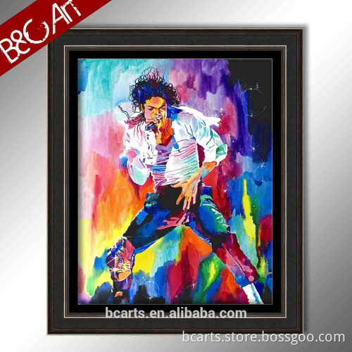 Impressionist attractive colorful Michael Jackson singing canvas painting